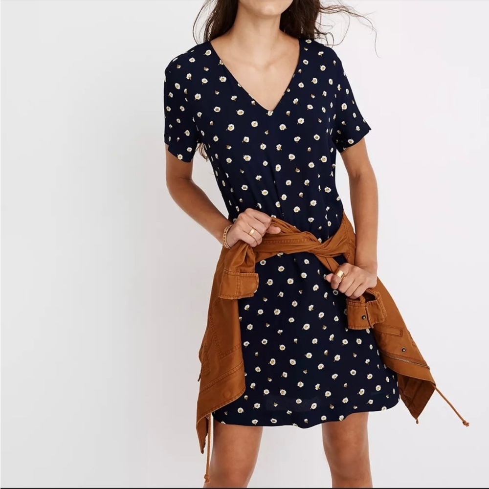 Madewell Button-Back Easy Dress in Daisy Dots